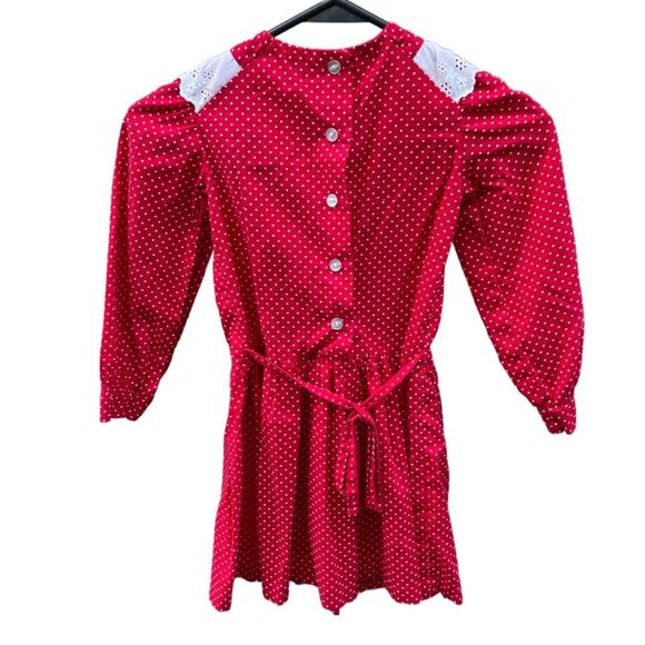 Little girls size 5 red and white long sleeved dress - Picture 2 of 5